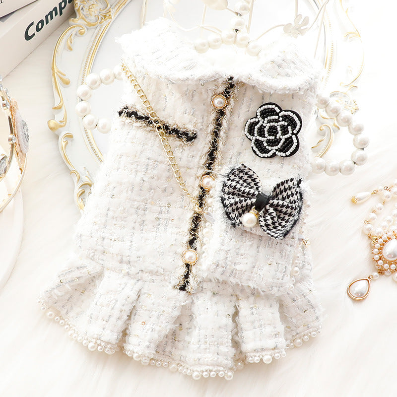 Princess Skirt for Pets with Pearl Accents