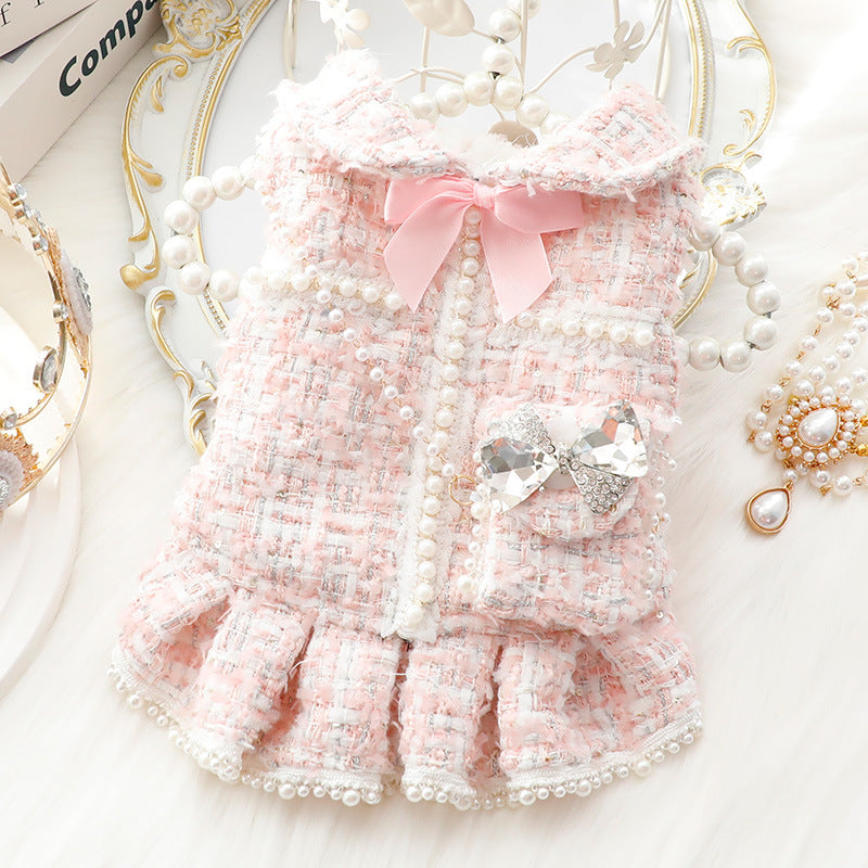 Princess Skirt for Pets with Pearl Accents
