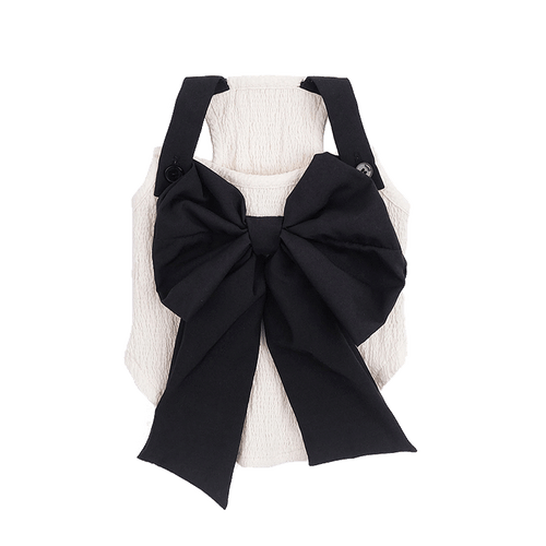 Black Silk Bow Tank Top for Pets